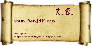 Khun Benjámin névjegykártya